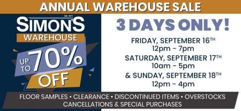 Simon's Annual Warehouse Sale