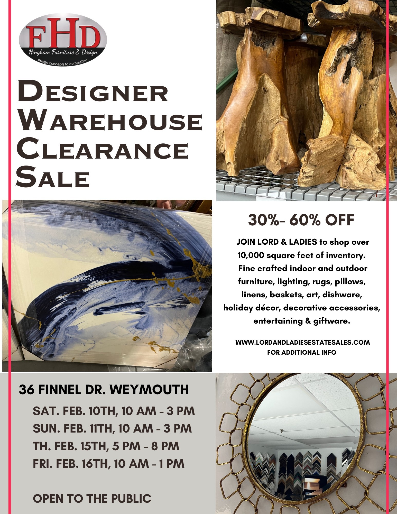 Lord and Ladies Estate Sales Designer Warehouse Clearance Sale