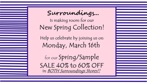 Surroundings Spring Sample Sale