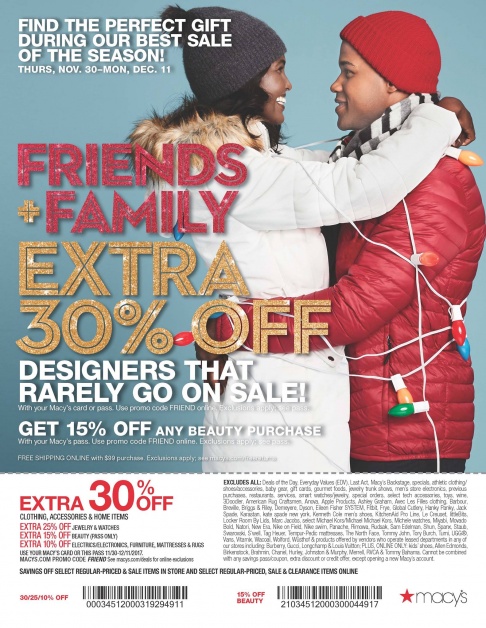 Macy's Friends and Family Sale